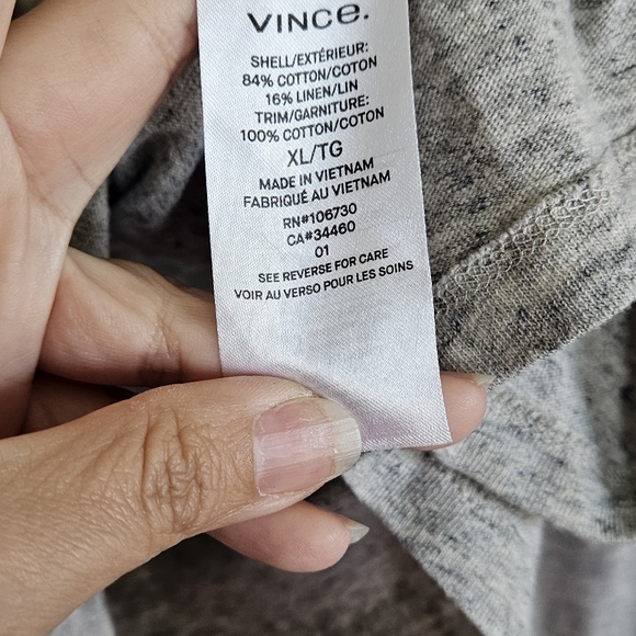 VINCE Military Slim Fit Henley In Grey Men's Size X Large Long Sleeve Tee - Picture 8 of 10